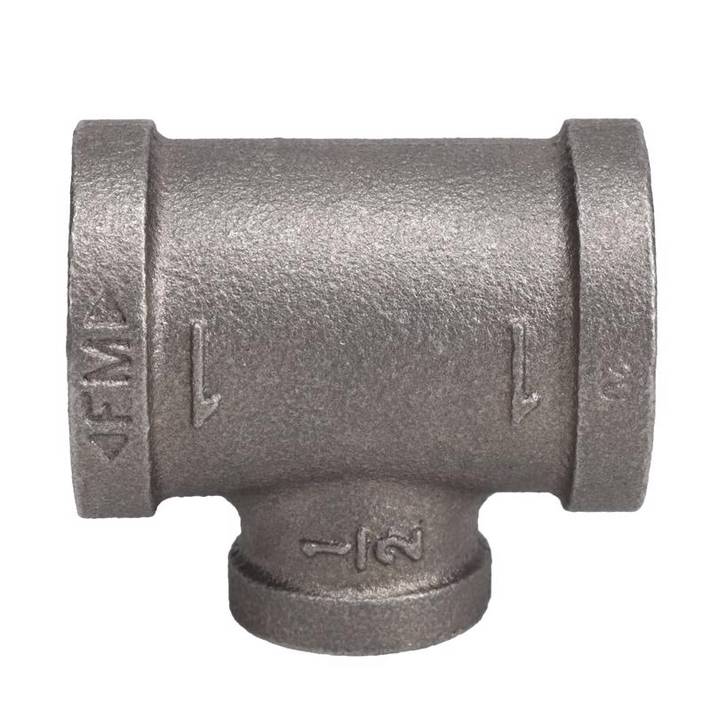 STZ Industries 1 in. FIP each X 1 in. D FIP 1/2 in. D FIP Black Malleable Iron Reducing Tee