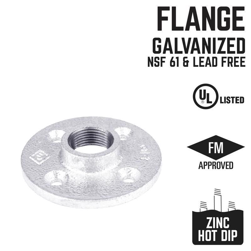 STZ Industries 1-1/2 in. FIP each Galvanized Malleable Iron Floor Flange