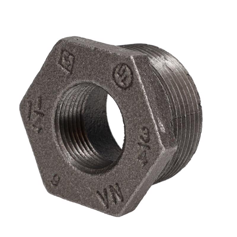 STZ Industries 1-1/4 in. MIP each X 3/4 in. D FIP Black Malleable Iron Hex Bushing