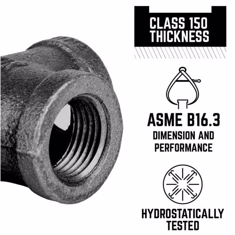 STZ Industries 1-1/2 in. MIP each X 3/4 in. D FIP Black Malleable Iron Hex Bushing