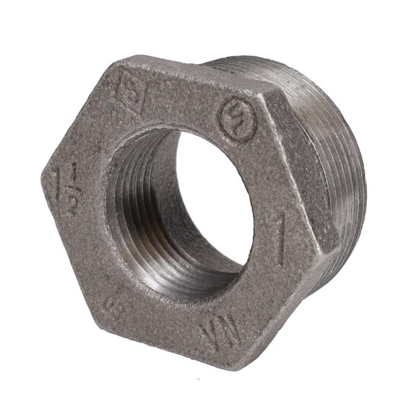 STZ Industries 1-1/2 in. MIP each X 1 in. D FIP Black Malleable Iron Hex Bushing
