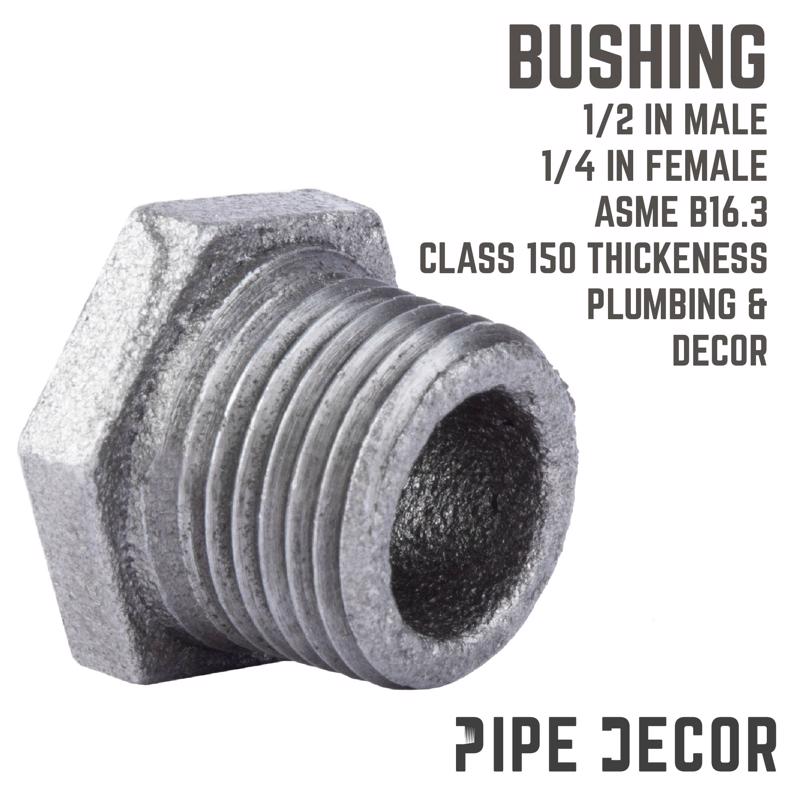 STZ Industries 1/2 in. MIP each X 1/4 in. D FIP Black Malleable Iron Hex Bushing