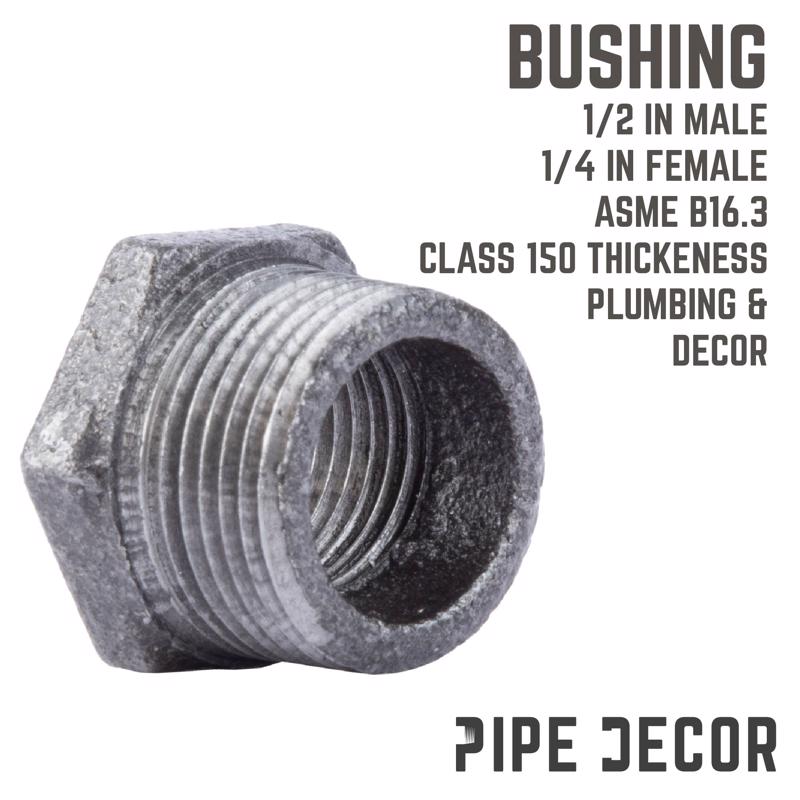 STZ Industries 3/4 in. MIP each X 1/2 in. D FIP Black Malleable Iron Hex Bushing