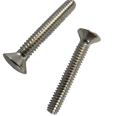 Danco No. 1/4-20 X 1-1/2 in. L Slotted Oval Head Chrome-Plated Brass Overflow Plate Screw