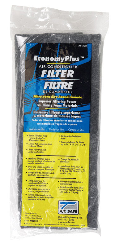 AC-Safe EconomyPlus 15 in. W X 24 in. H X 1/4 in. Polyester 17 MERV Air Conditioner Filter