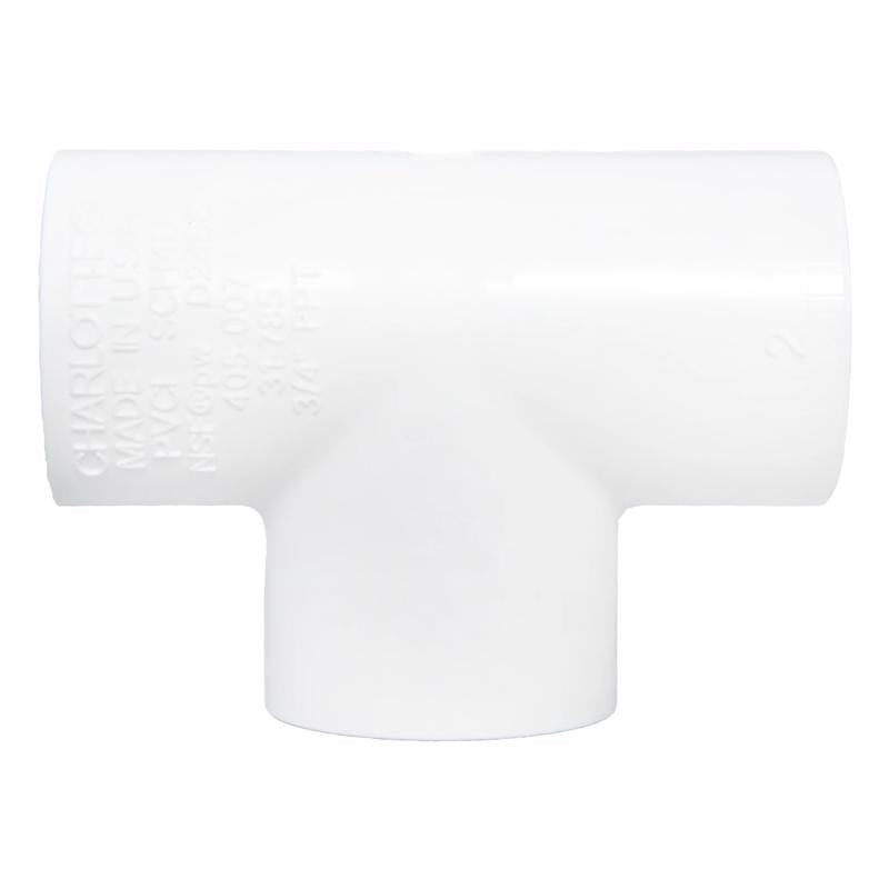 Charlotte Pipe Schedule 40 1/2 in. FPT X 1/2 in. D FPT PVC Threaded Tee