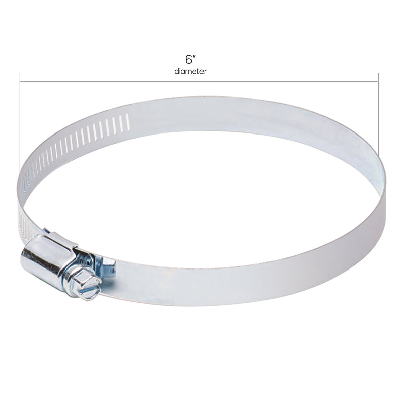 Deflect-O Jordan 6 in to 6 in. White/Silver Worm Drive Clamp Metal Screw