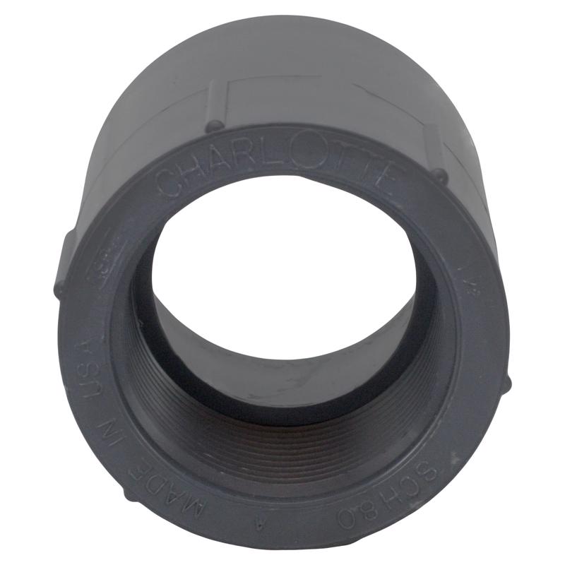 Charlotte Pipe Schedule 80 1-1/4 in. Slip X 1-1/4 in. D FPT PVC Pipe Adapter