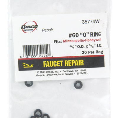 Danco 1/4 in. D X 1/8 in. D Rubber O-Ring 20 pk
