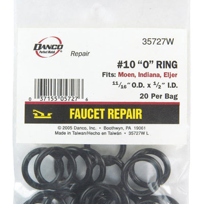 Danco 11/16 in. D X 1/2 in. D Rubber O-Ring 20 pk