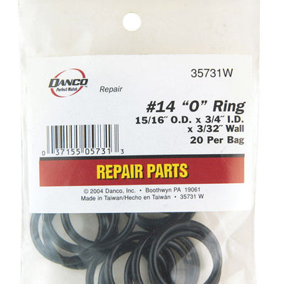 Danco 15/16 in. D X 3/4 in. D Rubber O-Ring 20 pk