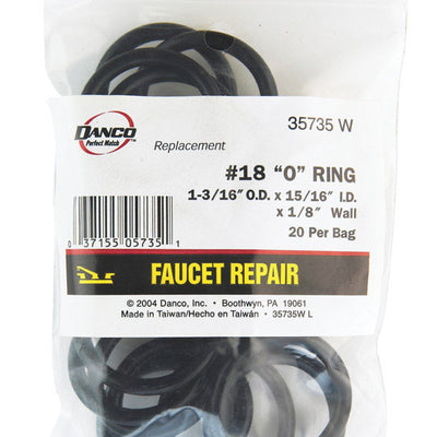 Danco 1-3/16 in. D X 0.94 in. D Rubber O-Ring 20 pk