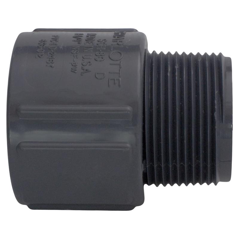 Charlotte Pipe 1-1/2 in. Slip X 1-1/2 in. D MPT PVC Adapter