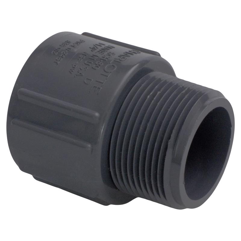 Charlotte Pipe Schedule 80 2 in. Slip X 2 in. D MPT PVC Pipe Adapter