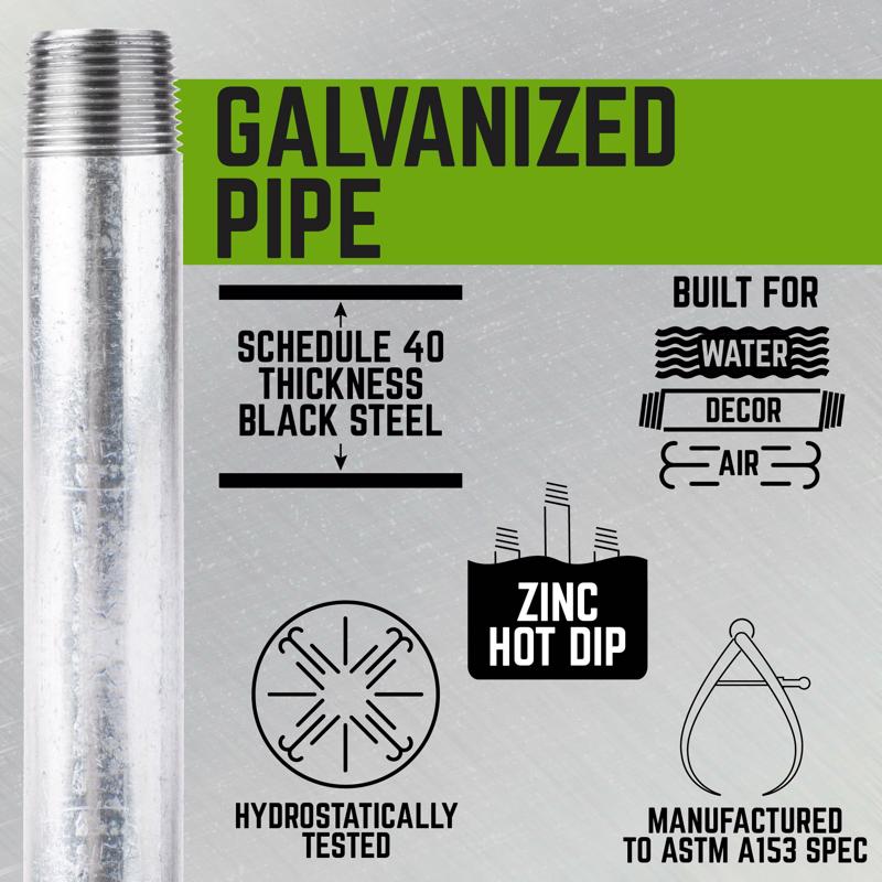 STZ Industries 1-1/4 in. MIP each X 1-1/4 in. D MIP Galvanized Steel 2-1/2 in. L Nipple