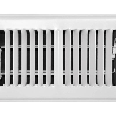 Tru Aire 4 in. H X 8 in. W 2-Way Powder Coat White Steel Floor Register