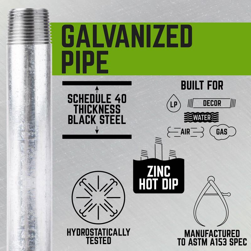 STZ Industries 1 in. MIP each X 1 in. D MIP Galvanized Steel 3-1/2 in. L Nipple
