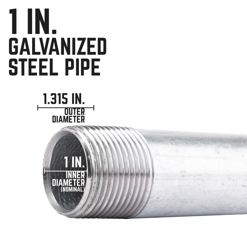 STZ Industries 1 in. MIP each X 1 in. D MIP Galvanized Steel 4 in. L Nipple