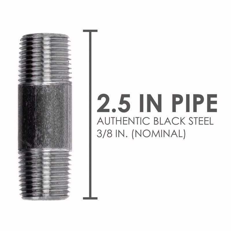 STZ Industries 3/8 in. MIP each X 3/8 in. D MIP Black Steel 2-1/2 in. L Nipple