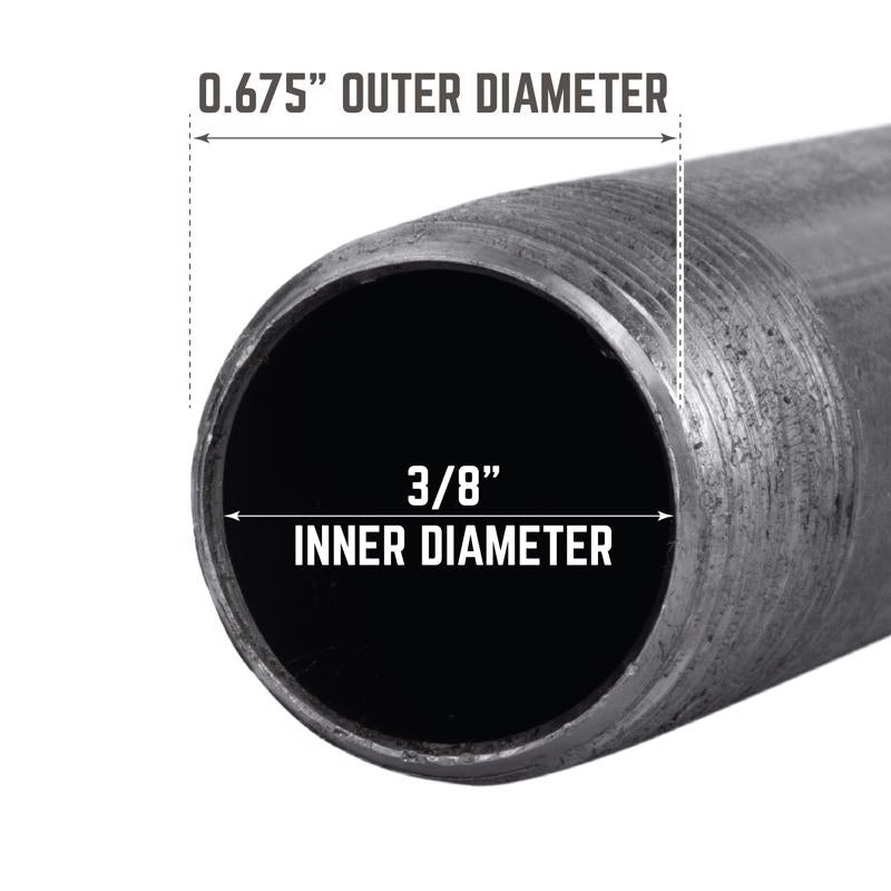 STZ Industries 3/8 in. MIP each X 3/8 in. D MIP Black Steel 2-1/2 in. L Nipple