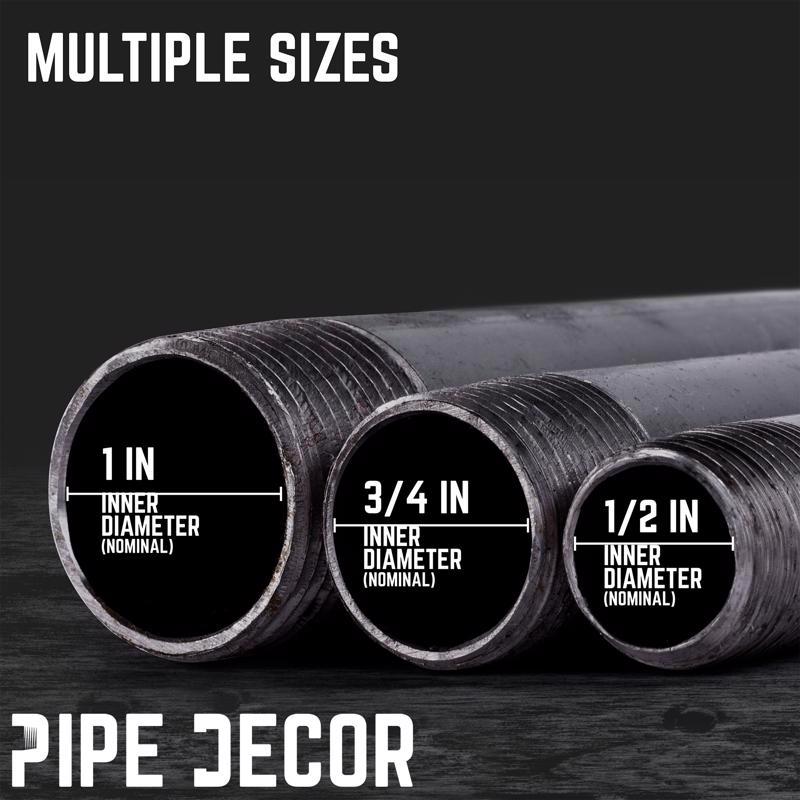 STZ Industries 3/4 in. MIP each X 3/4 in. D MIP Black Steel 10 in. L Nipple