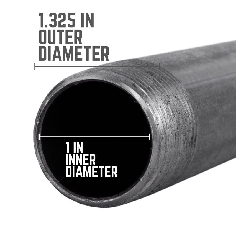 STZ Industries 1 in. MIP each X 1 in. D MIP Black Steel 12 in. L Nipple