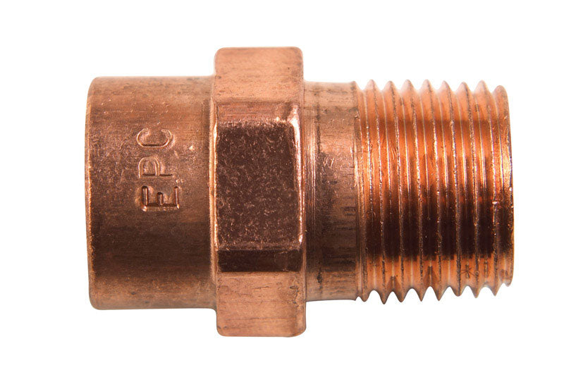 NIBCO 1/2 in. Copper X 3/8 in. D MIP Copper Pipe Adapter