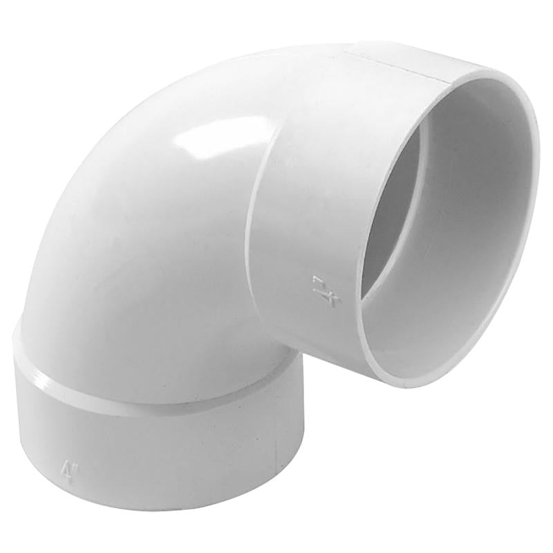 NDS Schedule 35 4 in. Hub X 4 in. D Hub PVC 4-1/2 in. 90 Degree Elbow