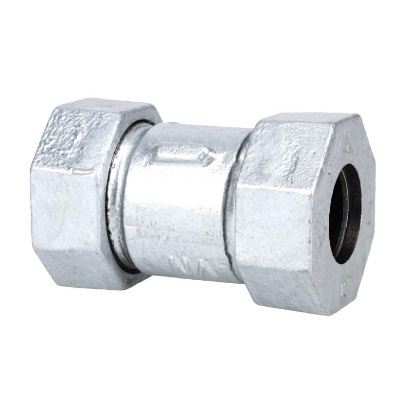 STZ Industries 1/2 in. Compression X 1/2 in. D Compression Galvanized Malleable Iron 3 in. L Couplin