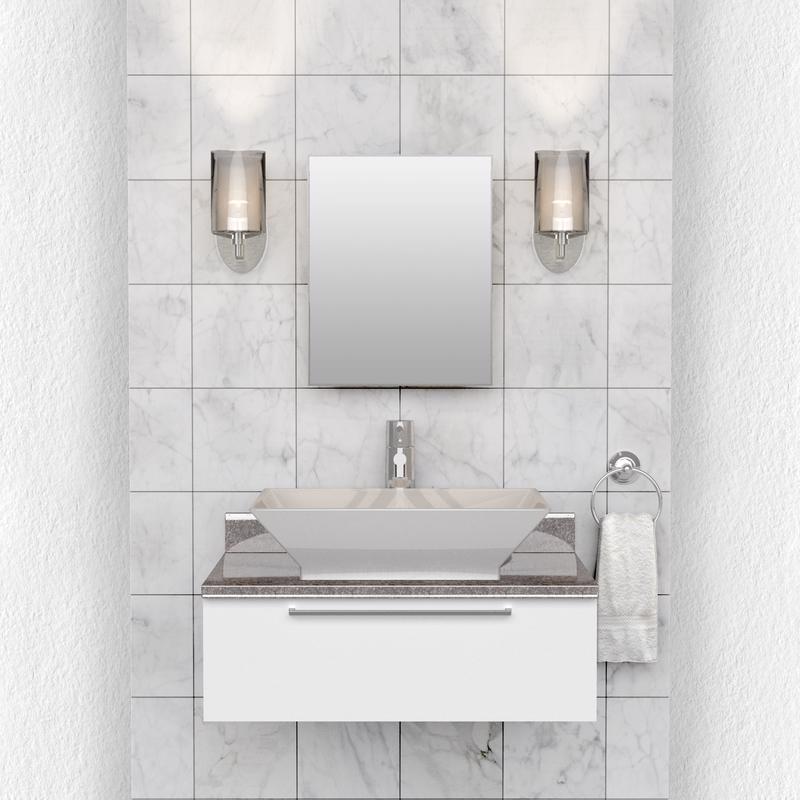 Zenna Home 20-1/8 in. H X 16-1/8 in. W X 3.25 in. D Rectangle Medicine Cabinet/Mirror