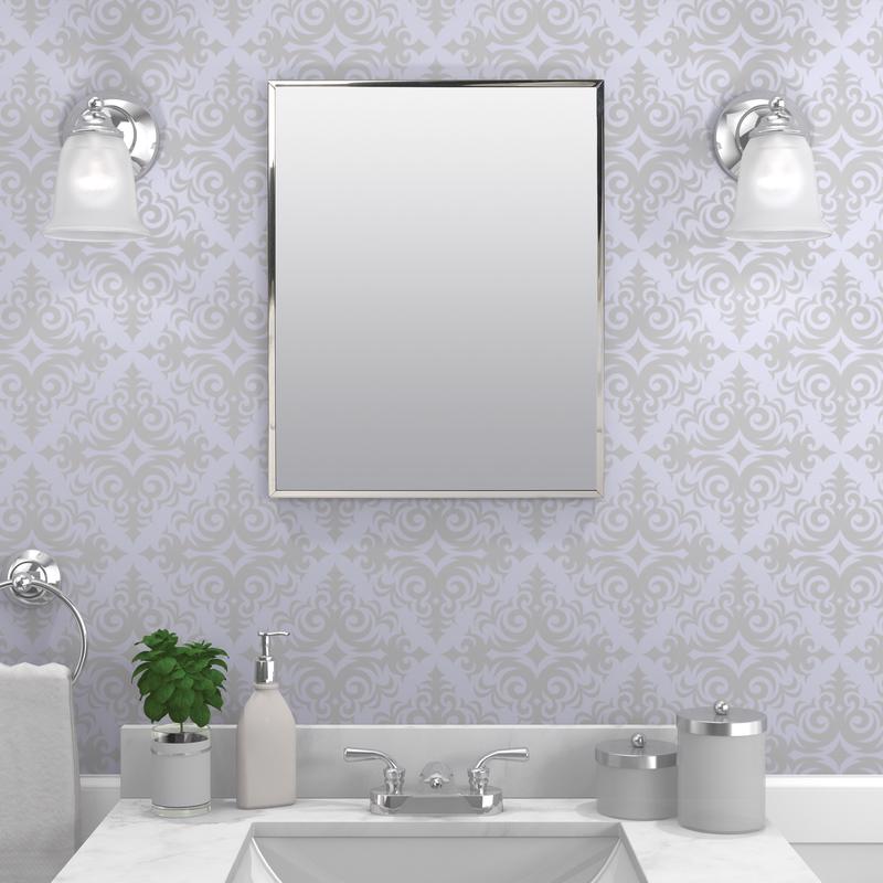 Zenna Home 20-1/8 in. H X 16-1/8 in. W X 3.25 in. D Rectangle Medicine Cabinet/Mirror