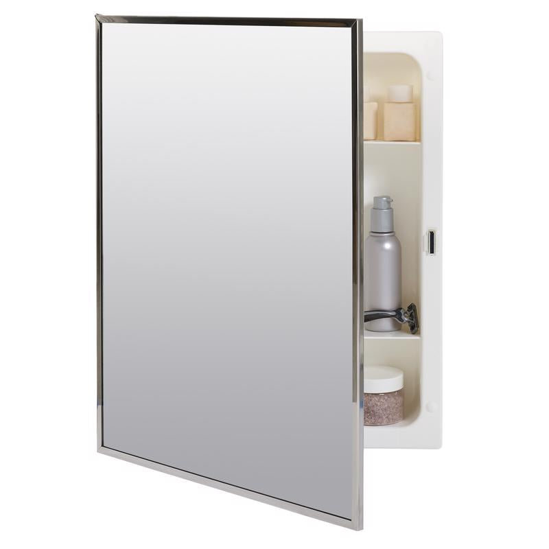 Zenna Home 20-1/8 in. H X 16-1/8 in. W X 3.25 in. D Rectangle Medicine Cabinet/Mirror