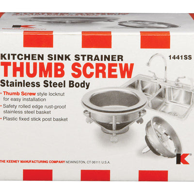 Keeney 3-1/2 in. D Stainless Steel Basket Strainer Assembly