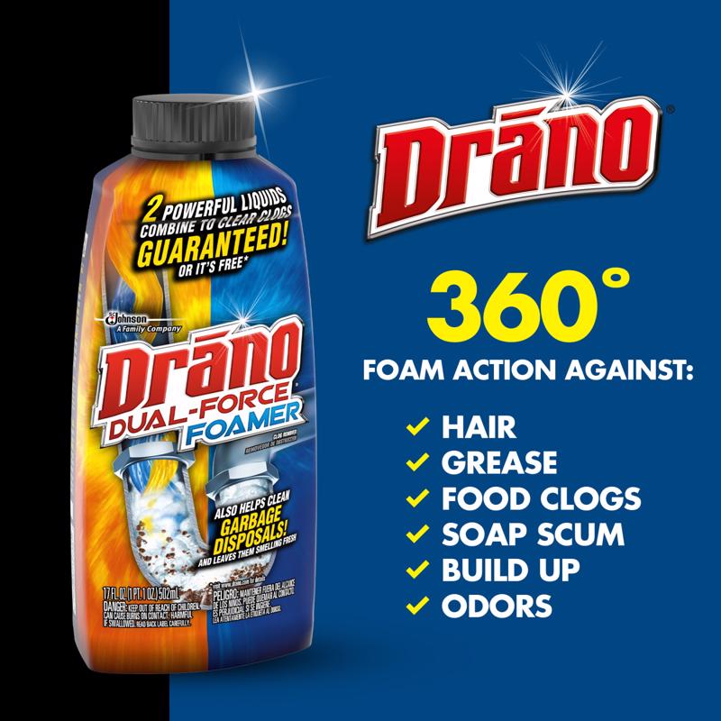 Drano Dual Force Liquid Clog Remover 17 oz