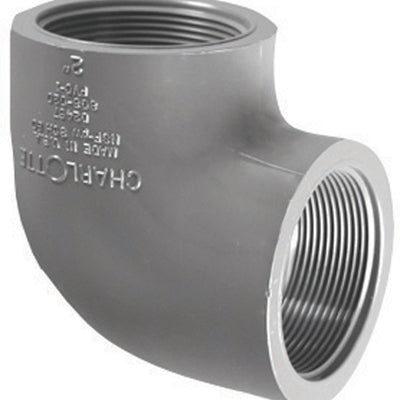 Charlotte Pipe Schedule 80 1-1/2 in. FPT X 1-1/2 in. D FPT PVC 90 Degree Elbow