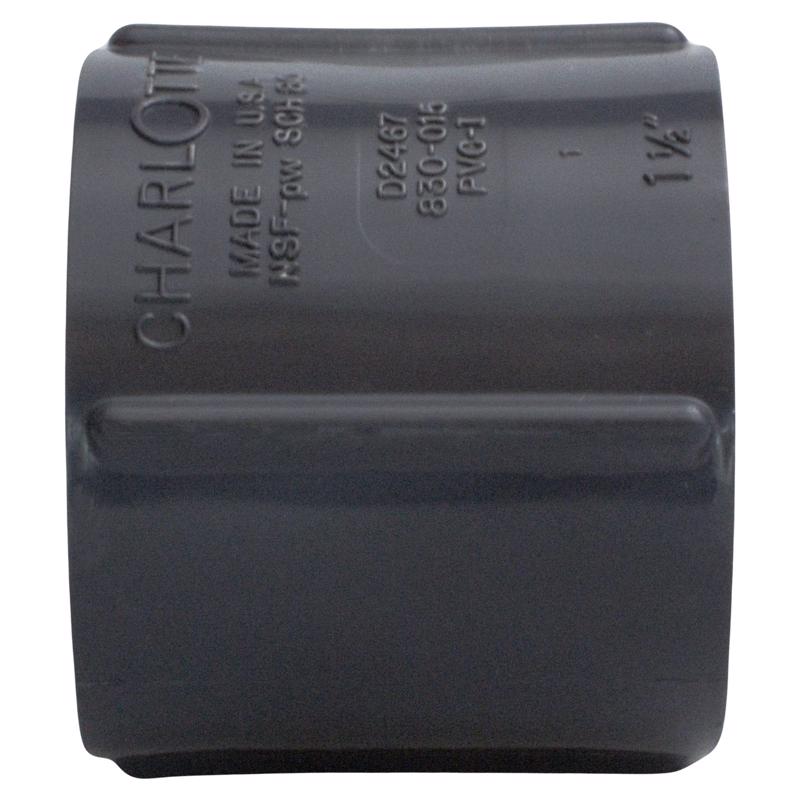 Charlotte Pipe Schedule 80 1-1/4 in. FPT X 1-1/4 in. D FPT PVC Coupling