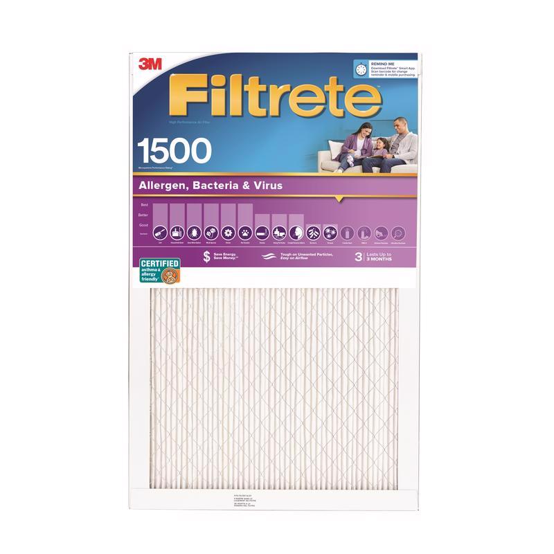 Filtrete 12 in. W X 20 in. H X 1 in. 1500 MPR Pleated Ultra Allergen Filter