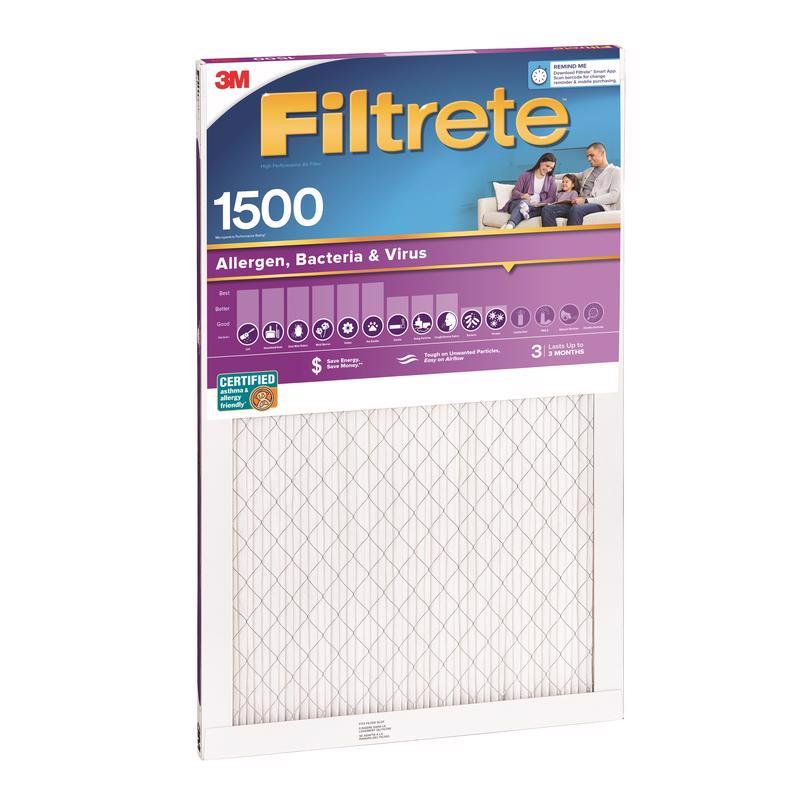 Filtrete 12 in. W X 20 in. H X 1 in. 1500 MPR Pleated Ultra Allergen Filter