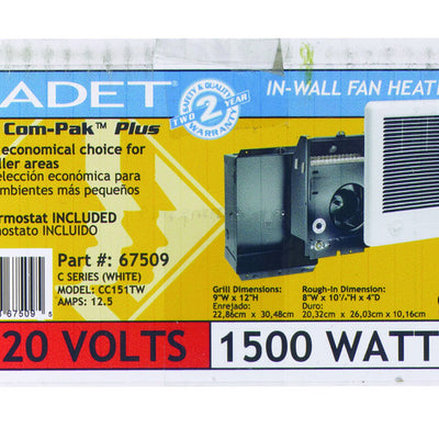 Cadet Com-Pak 250 sq ft 5120 BTU Electric Wall Heater