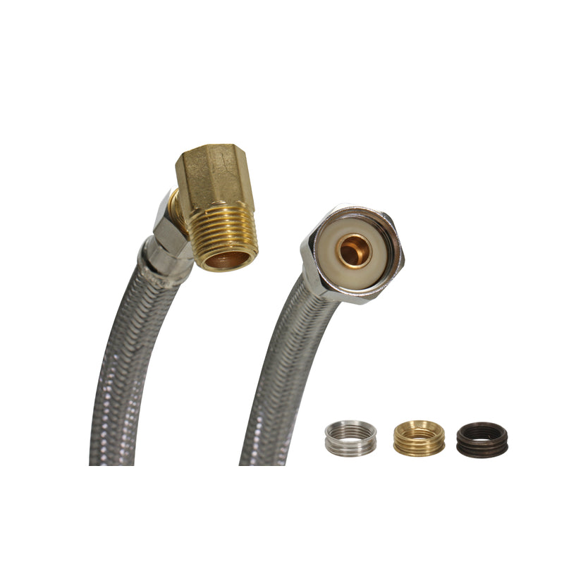 Fluidmaster 3/8 in. Compression X 1/2 in. D Compression 48 in. Stainless Steel Dishwasher Supply Lin