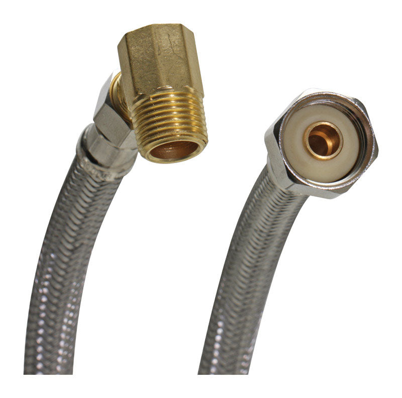 Fluidmaster 3/8 in. Compression X 1/2 in. D Compression 48 in. Stainless Steel Dishwasher Supply Lin