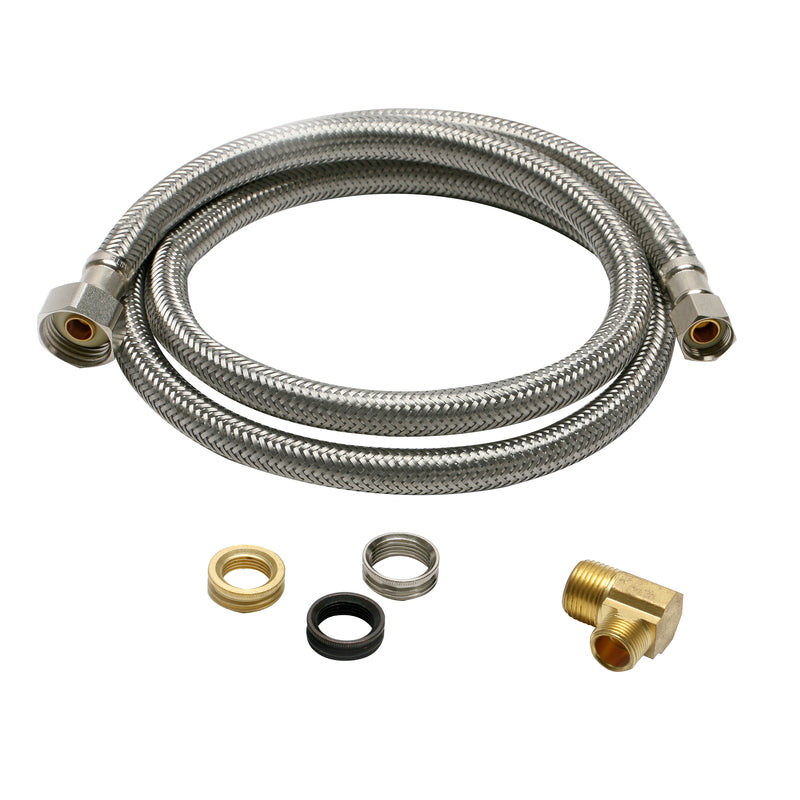Fluidmaster 3/8 in. Compression X 1/2 in. D Compression 48 in. Stainless Steel Dishwasher Supply Lin