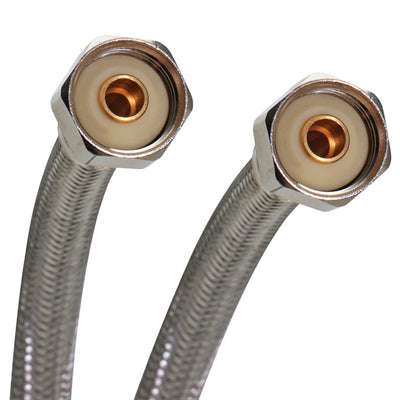 Fluidmaster Universal 1/2 in. FIP Compression 20 in. Braided Stainless Steel Supply Line