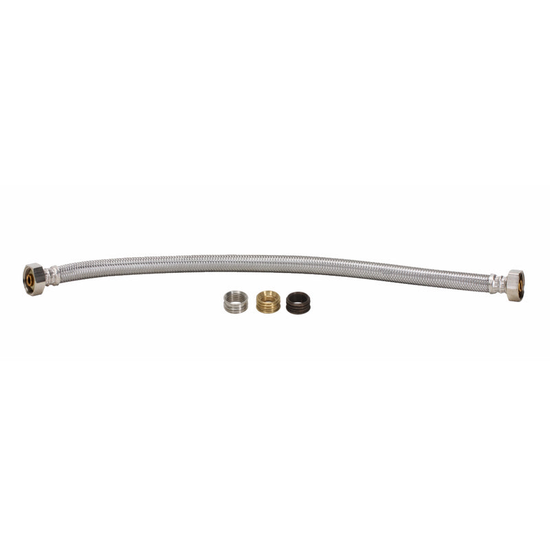 Fluidmaster Universal 1/2 in. FIP Compression 20 in. Braided Stainless Steel Supply Line