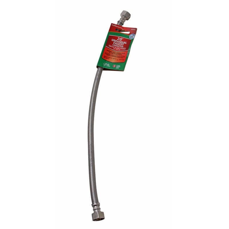 Fluidmaster Universal 1/2 in. FIP Compression 20 in. Braided Stainless Steel Supply Line