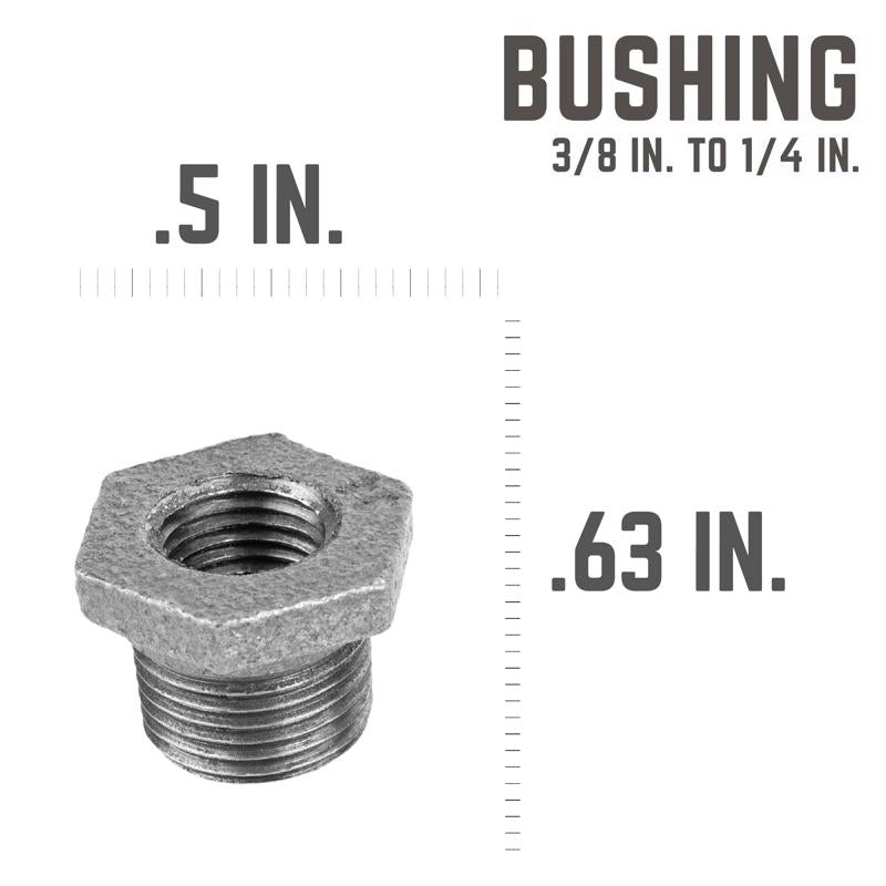 STZ Industries 3/4 in. MIP each X 1/4 in. D FIP Black Malleable Iron Hex Bushing