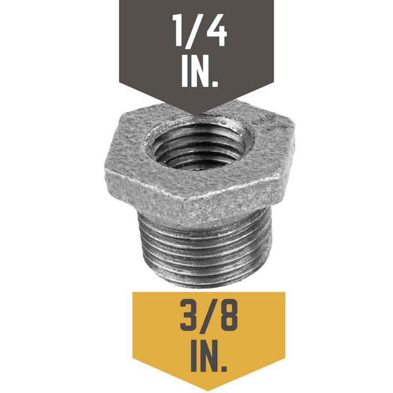 STZ Industries 3/4 in. MIP each X 1/4 in. D FIP Black Malleable Iron Hex Bushing