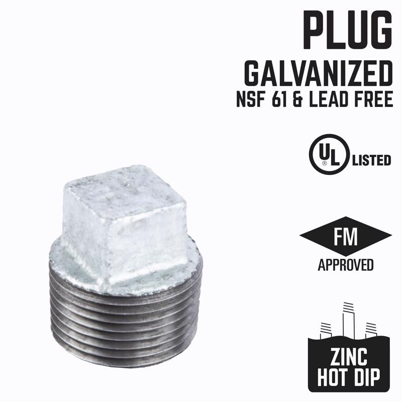STZ Industries 3/8 in. MIP each Galvanized Malleable Iron Plug
