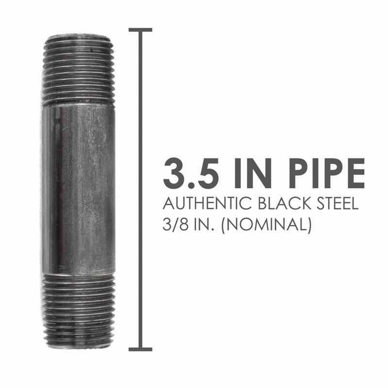 STZ Industries 3/8 in. MIP each X 3/8 in. D MIP Black Steel 3-1/2 in. L Nipple