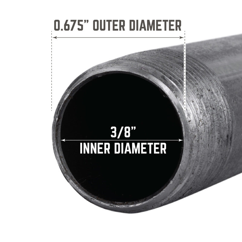 STZ Industries 3/8 in. MIP each X 3/8 in. D MIP Black Steel 5-1/2 in. L Nipple
